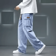 Autumn New Wide Leg Washing Jean Pants Men
